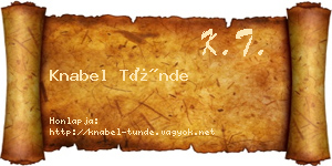 Knabel Tünde névjegykártya